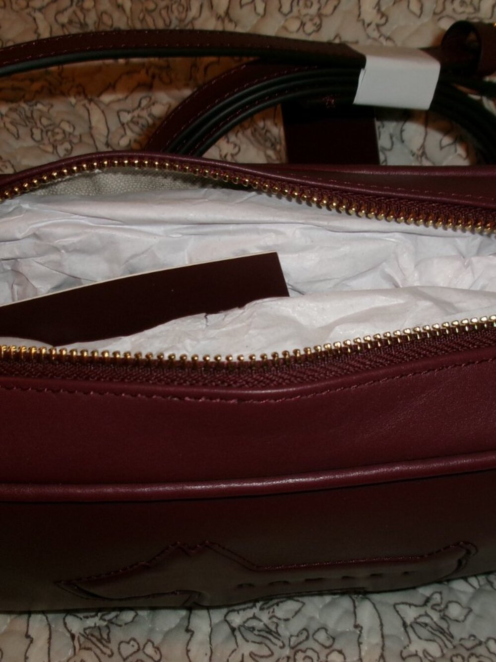 NWT Radley London Dark Red Leather Hadley Lane Zip Crossbody and Zip Wallet Set - Picture 6 of 12
